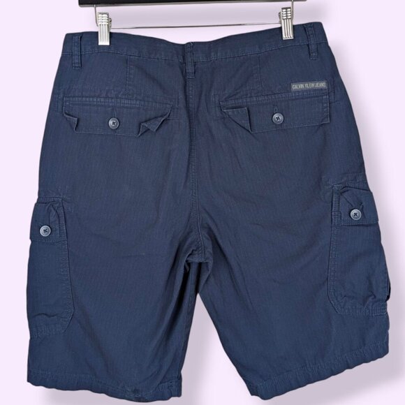 Calvin Klein Jeans Dark Blue Cargo Shorts - Picture 2 of 5